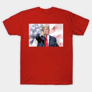 Donald Trump pointing with American flag T-Shirt